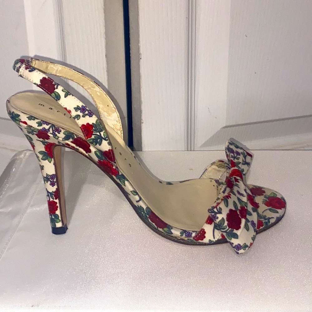 Martinez Valero | Shoes  | Open Toe floral bows sling back High heels | Wm 7